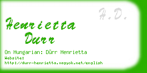 henrietta durr business card
